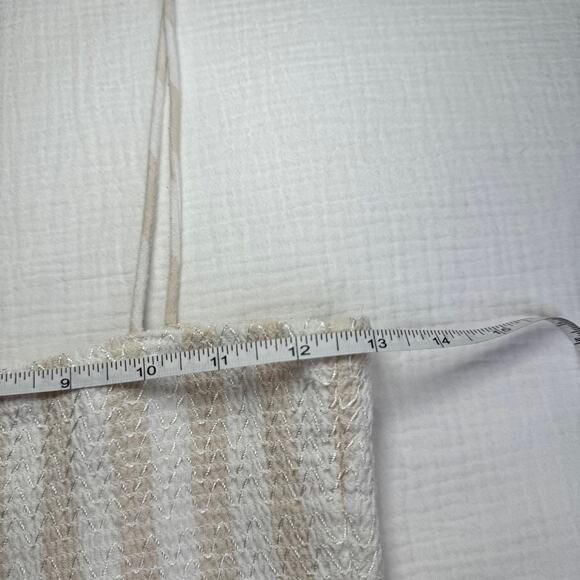 Boohoo Smocked Striped Sundress Maxi Cotton Women’s 6 Tiered Coastal Cottagecore - Picture 15 of 16